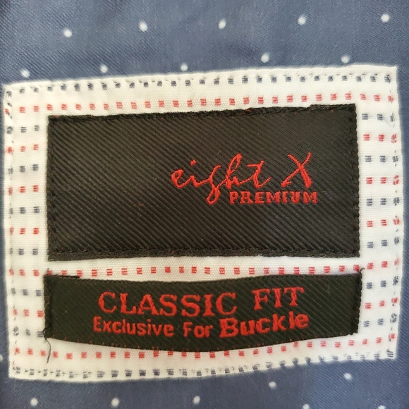 BUCKLE EightX Button Down Dress Shirt Size L Classic Fit Contrast Flip-Cuff - Picture 10 of 13